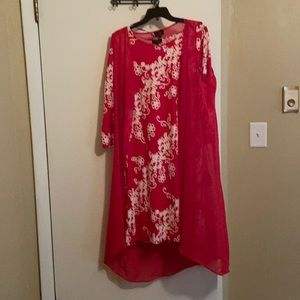 Red and white cocktail dress